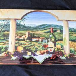 "Tuscany Scenery Ceramic Wall Art Tile, 8"" By 12" - thumbnail 3