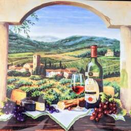 "Tuscany Scenery Ceramic Wall Art Tile, 8"" By 12" - thumbnail 2