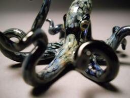 Blown Glass Octopus Sculpture Nautical Art Decor, Ocean Collectable
