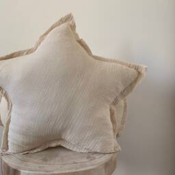 Cream Muslin Star Pillow Kids Room Decor - thumbnail 2