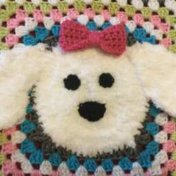 Adorable Granny Square Blanket in Pink, Lime, White, Gray & Blue - Perfect For New Baby Shower - thumbnail 2