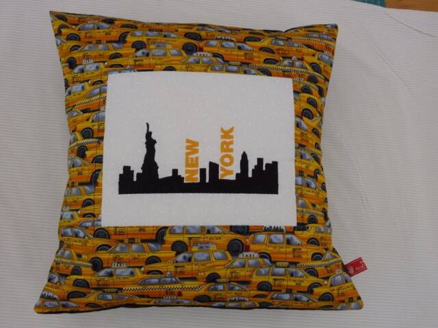 Cushion Cover Approx. 36 X cm, New York, Skyline, Embroidered, Globetrotter - image 1