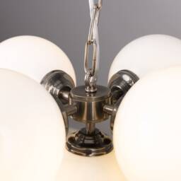 Yaounde Small Opal Globe Chandelier, Five Light - thumbnail 3