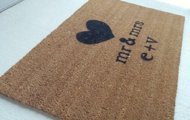 "Couples Custom Made Outdoor Doormat/Welcome Mat ""Mr & Mrs"
