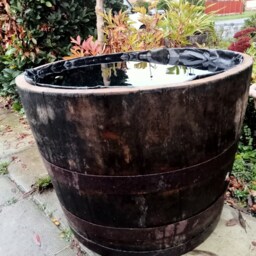 Water Tight Oak Barrel With Liner 100% Safe For Fish & Aquatic Animals Feature 50cm Tall - thumbnail 2