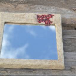Never Give Up Wall Mirror, Affirmative Quote Wise Words Gift, Encouraging Phrase, Motivational Message, Positive Thinking Decor - thumbnail 2
