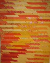 "Handmade Patchwork Throw Quilt, Yellow & Orange, 51"" X 62"