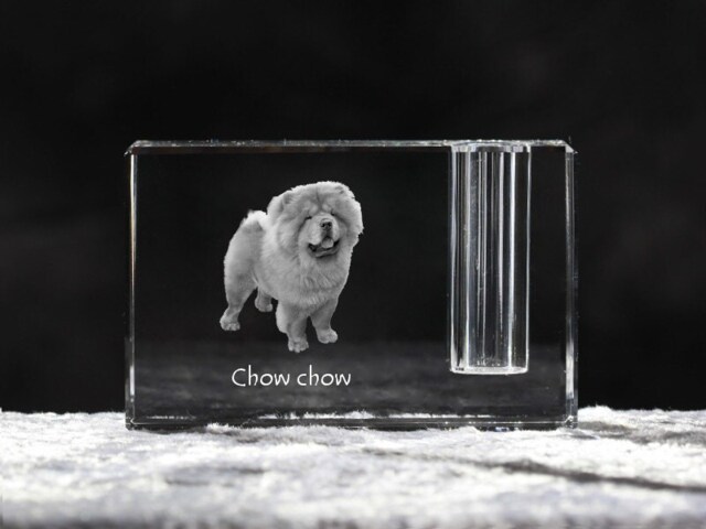 Chow Chow, Crystal Pen Holder With Dog, Souvenir, Decoration, Limited Edition, Collection - image 1