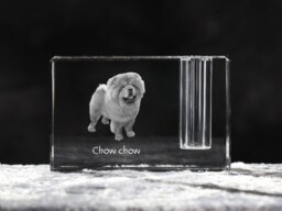 Chow Chow, Crystal Pen Holder With Dog, Souvenir, Decoration, Limited Edition, Collection - thumbnail 1