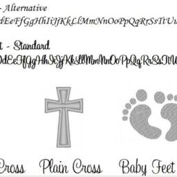 Personalised Embroidered Christening Blanket, Blanket For Baptism, Add Any Name, Naming Day Cross, Baby Feet - thumbnail 4