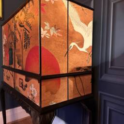 Vintage Chinoiserie Drinks Cabinet - Wine Bar - Refinished Oriental Bar, Made To Order Small Space - thumbnail 4