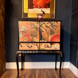 Vintage Chinoiserie Drinks Cabinet - Wine Bar - Refinished Oriental Bar, Made To Order Small Space - thumbnail 3