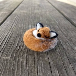 Needle Felted Sleeping Fox Or Sitting - thumbnail 2