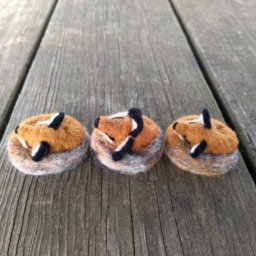 Needle Felted Sleeping Fox Or Sitting - thumbnail 4