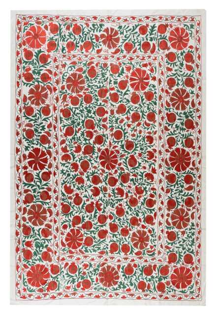 Suzani 6.2 X8.2 Feet In, Boho Wall Decor. Needlework Art. Embroidered Hanging. Modern Tapestry