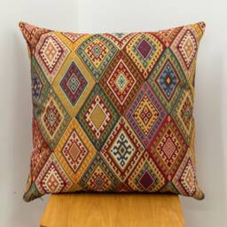 Extra Large Vintage Kilim Style Cushion. 23x23