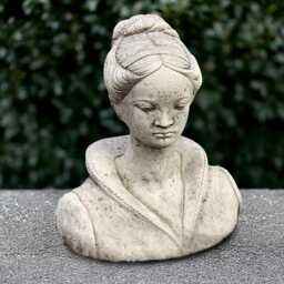 Concrete Woman Bust Sculpture Cement Face Statue Stone Head Figurine Face Lover Gift Handmade Decoration Modern Art Lover Yard - thumbnail 3