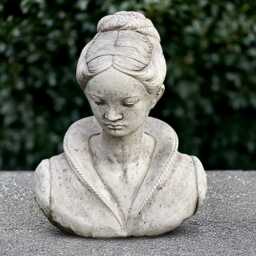 Concrete Woman Bust Sculpture Cement Face Statue Stone Head Figurine Face Lover Gift Handmade Decoration Modern Art Lover Yard - thumbnail 1
