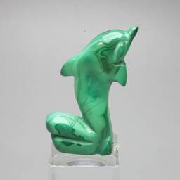 Malachite Crystal Dolphin ~55x38mm - Cas220 - thumbnail 1