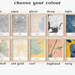 Personalized City Map Prints Set Of 3 Travel Wall Art - thumbnail 3