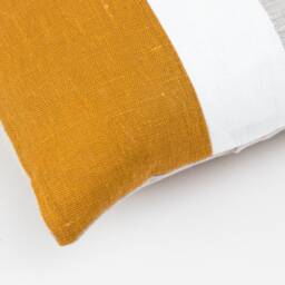 Lumbar Pillow Cover Linen, Long Bolster Cases Mid Century Modern Style, Color Block Cushion Mustard Linen, Scandi Throw Pillows - thumbnail 3