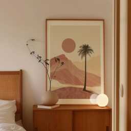 Abstract Desert Palm Poster, Minimalist Terracotta Landscape Wall Art - thumbnail 2