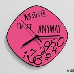 Whatever I'm Late Anyway/Oval Pink - Wall Clock - thumbnail 2