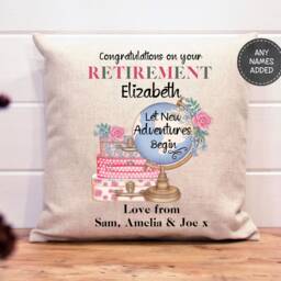 Personalised Retirement Cushion Linen Gift Friend Gift - thumbnail 3