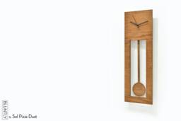 Bluntly Modern Design - Wooden Grandfather Pendulum Wall Clock/Table Customize Wood Dark Oak Face/Dark - Main Photo