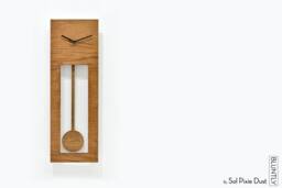 Bluntly Modern Design - Wooden Grandfather Pendulum Wall Clock/Table Customize Wood Dark Oak Face/Dark - Main Photo - thumbnail 1