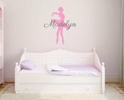 Ballerina Name Decals, Girls Wall Dance Girl Room Decor, Personalized Bedroom Vinyl Decal 312 - thumbnail 1