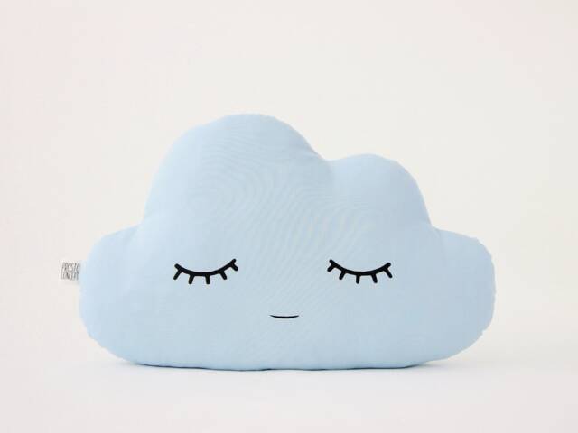 Soft Blue Cloud Pillow For Nursery Decor, Baby Cushion Shower Gift Infant Boy Girl Gender Neutral Throw Kids Room Children Bed Teepee - image 1