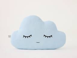Soft Blue Cloud Pillow For Nursery Decor, Baby Cushion Shower Gift Infant Boy Girl Gender Neutral Throw Kids Room Children Bed Teepee - thumbnail 1