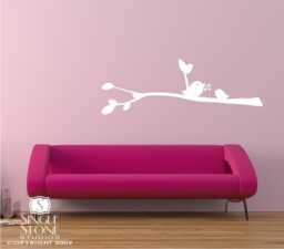 Nursery Birdies With Berries Wall Decal - Vinyl Stickers Art Custom Home Decor - thumbnail 1