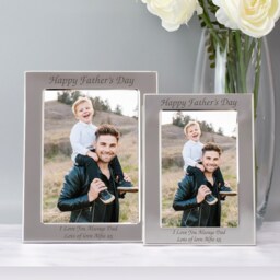 Personalised Any Message Silver Photo Frame 4x6 5x7 Gifts Ideas For Birthday Christmas Mothers Day Fathers New Baby Christening Engraved - thumbnail 2