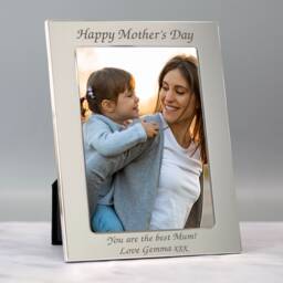 Personalised Any Message Silver Photo Frame 4x6 5x7 Gifts Ideas For Birthday Christmas Mothers Day Fathers New Baby Christening Engraved