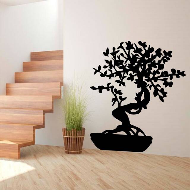 Bonsi Tree Vinyl Wall Art, Decal, Sticker, Transfer, Mural, Decor, Rent Friendly, Interior, Exterior, Full Removable, - 0292 - image 1