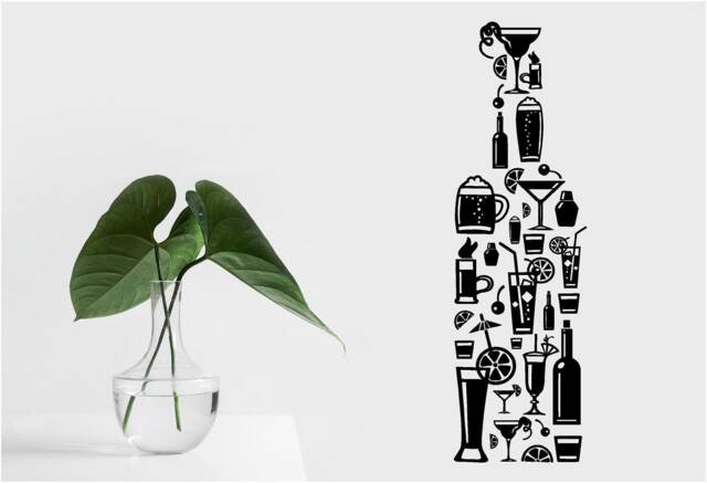 Drink Of Drink's Vinyl Wall Art, Decal, Sticker, Transfer, Mural, Removable, Decor, Interior, Exterior, Peel & Stick, Full - 0658 - image 1