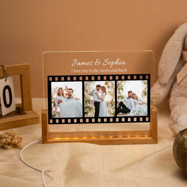 Personalized Photo Led Night Light, Couple Lamp, Wedding Anniversary Gift, Custom Gift For Couple, Birthday Girlfriend - image 1