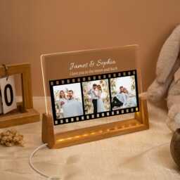 Personalized Photo Led Night Light, Couple Lamp, Wedding Anniversary Gift, Custom Gift For Couple, Birthday Girlfriend - thumbnail 3