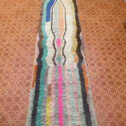 Berber Boujaad Wool Rug Multicolored Hallway Runner - 2.5 X 10.2 Ft - thumbnail 3