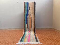 Berber Boujaad Wool Rug Multicolored Hallway Runner - 2.5 X 10.2 Ft - thumbnail 1
