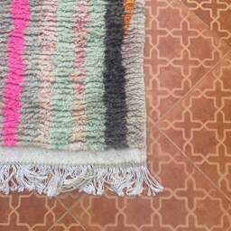 Berber Boujaad Wool Rug Multicolored Hallway Runner - 2.5 X 10.2 Ft - thumbnail 4