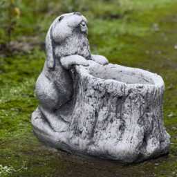 Unique Rabbit With Planter Sculpture Concrete Bunny Flower Pot Figurine Stone Animal Statue Outdoor Pet Decor Cement Ornament - thumbnail 4