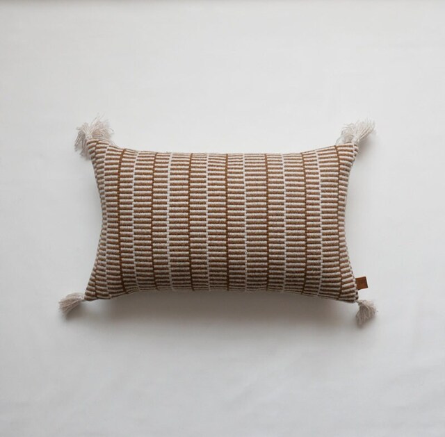 Handwoven Wool Cushion - Mustard - image 1