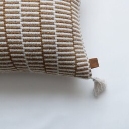 Handwoven Wool Cushion - Mustard - thumbnail 2