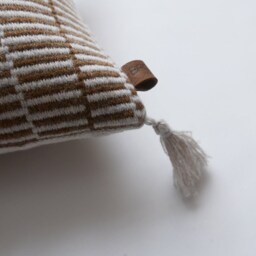 Handwoven Wool Cushion - Mustard - thumbnail 3