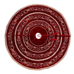 Red Christmas Tree Skirt 60 Inch Extra Large Velvet Tree Skirt Swirl Decorations Heirloom Gift - thumbnail 2