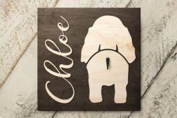 Personalized Cocker Spaniel Wood Sign With Pet Name, Dog Butt Wall Hook For Birthday Gift - thumbnail 1
