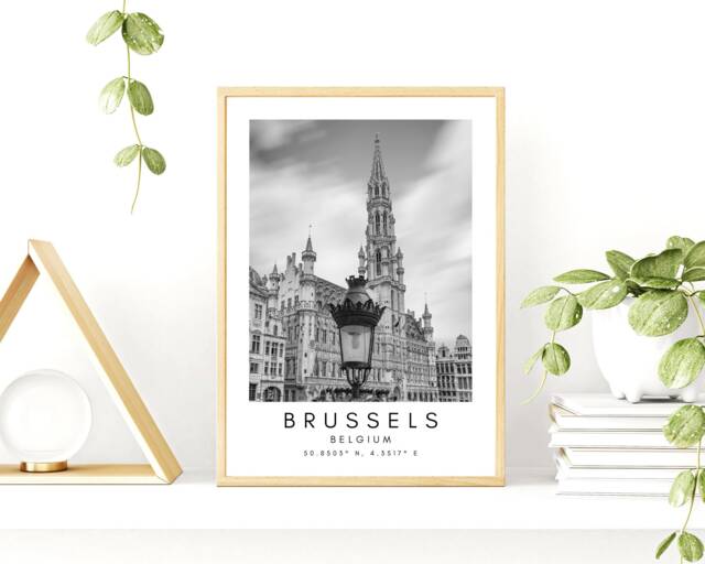 Brussels Belgium Print Minimalist Travel Poster - image 1